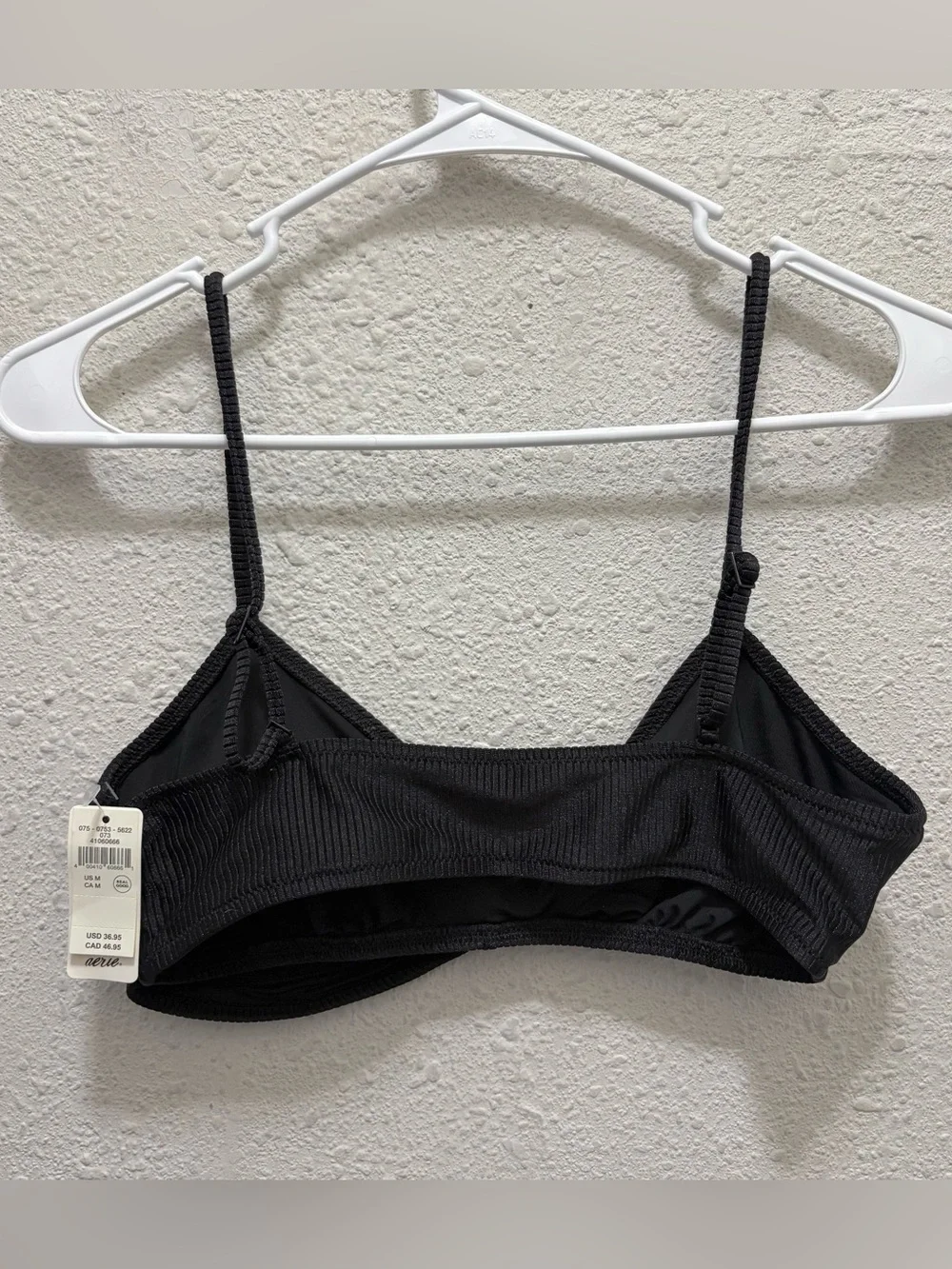 Aerie Shine Rib Twist Scoop Bikini Top NWT M